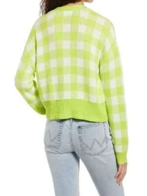 Alternative view of Yellowjackets Plaid Crop Cardigan