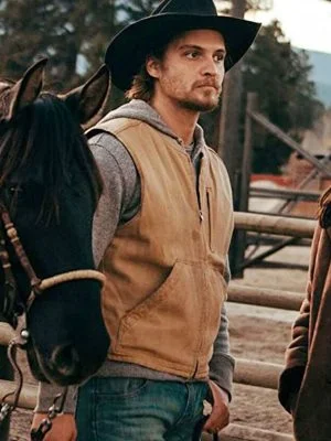 Luke Grimes Yellowstone Brown Cotton Vest