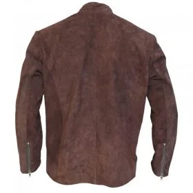 Alternative view of Men's Biker Brown Suede Leather Jacket