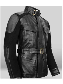 Age Of Ultron Nick Fury Jacket shown in a high quality finish that highlights the expert tailoring and rugged design.