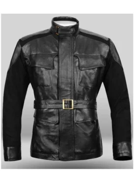 Age Of Ultron Nick Fury Jacket featuring a front view that showcases the sturdy zipper and professional military style.