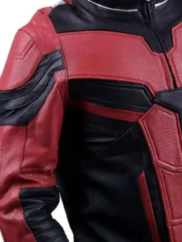 Ant Man Red Jacket in a vibrant crimson finish with professional grade hardware and a sharp tailored fit.