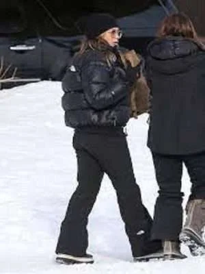 Alternative view of Jennifer Aniston Black Puffer Jacket