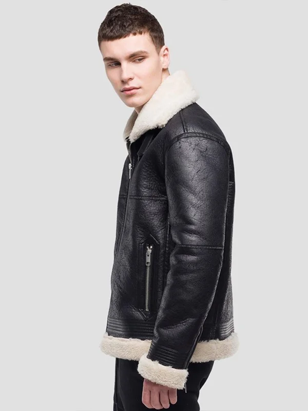 Men Classic B3 Shearling Jacket - Image 3