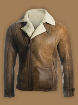 men-brown-distressed-shearling-jacket