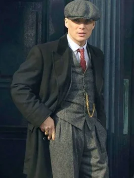 Thomas Shelby Trench Coat showcasing professional fabric grain and luxury exterior flap pockets.