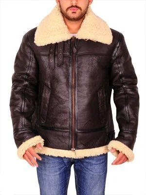 Dark Brown Sheepskin Leather Jacket