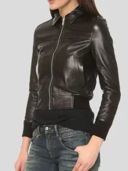 womens-black-leather-bomber-jacket