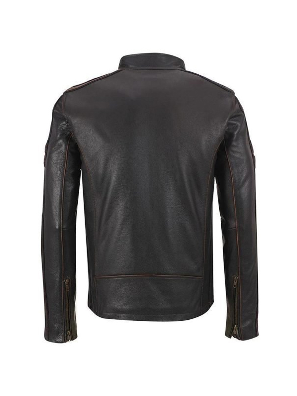 Stripe Café Racer Brown Jacket