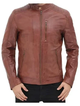 Benjamin Cafe Racer Brown Jacket front
