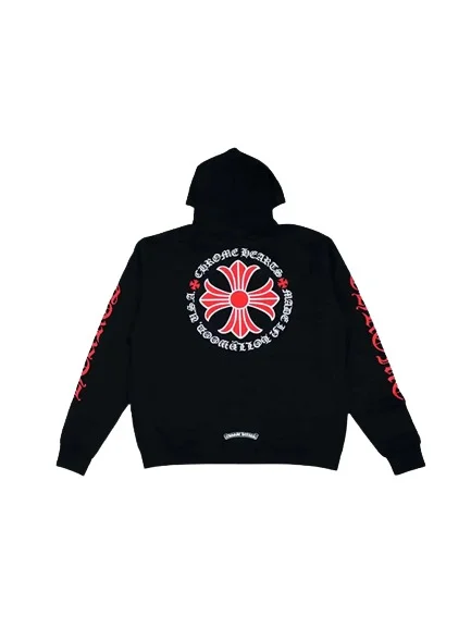 Unisex Plus Cross Black Hoodie