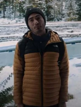 Love Hard 2021 Darren Barnet Mustard Puffer Jacket