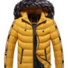 Men Hooded Puffer Yellow Jackets