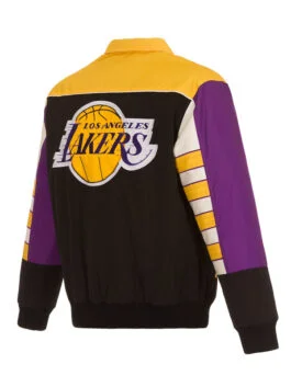 Los Angeles Lakers Stripe Colorblock Black Jacket