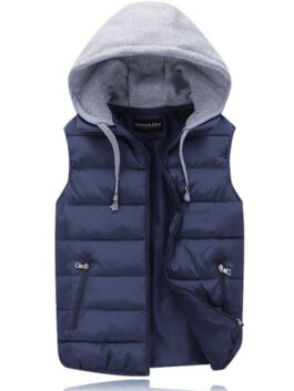Men Puffer Hooded Vest Full Zip