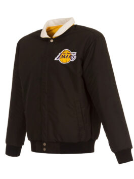 Los Angeles Lakers Stripe Colorblock Black Jacket