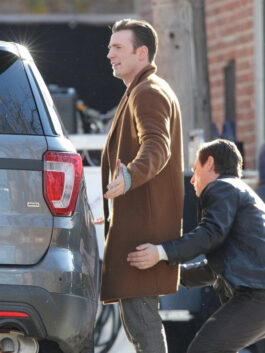 Knives Out Chris Evans Brown Coat