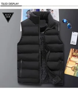Black Puffer Vest For Men