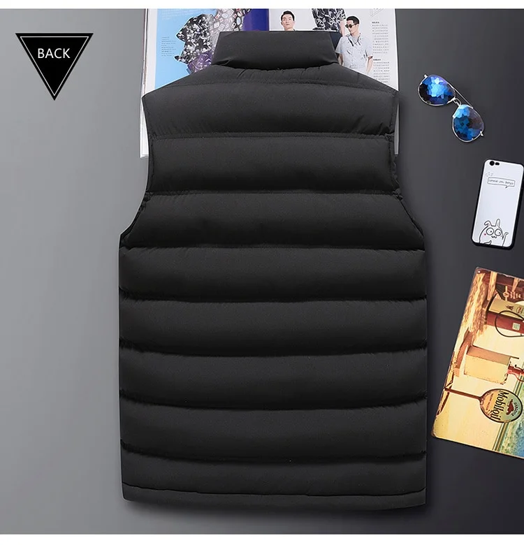 Black Puffer Vest For Men - Image 3