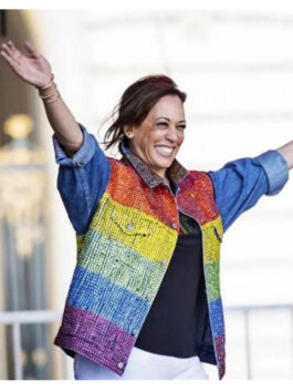 Kamala Harris San Francisco Rainbow Flag Gay Pride Denim Jacket