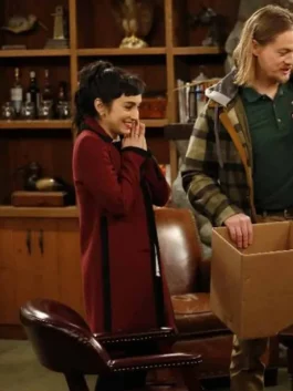 Last Man Standing Molly Ephraim Maroon Coat (back)