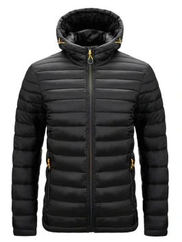 Men Outdoor Hooded Puffer Jacket