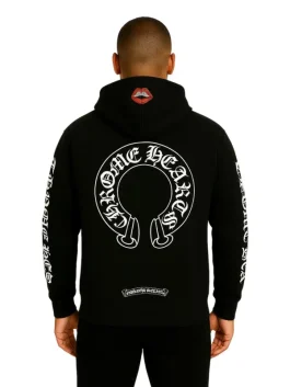 Navy Blue Chomper Horseshoe Hoodie (Back)