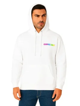 Pullover White Peace and Love Hoodie