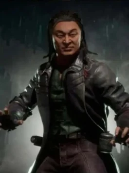 Character Cary-Hiroyuki Tagawa wearing the iconic Shang Tsung jacket. This Mortal Kombat Shang Tsung jacket design is perfect for realistic gaming cosplay.
