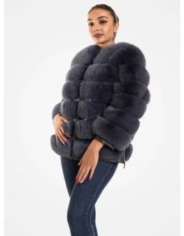 real-fox-fur-bubble-grey-color-for-women-jacket