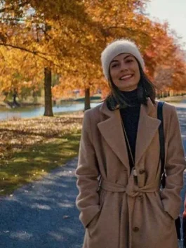 master-of-none-francesca-plaid-brown-coat