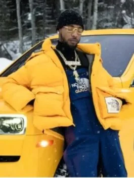 Rapper Puffer Yellow key glock Jacket