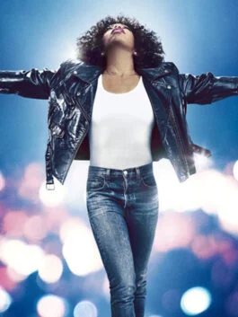 I Wanna Dance With Somebody 2022 Naomi Ackie Black Leather Jacket