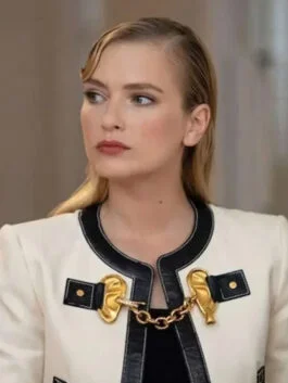 Emily in Paris S03 Camille Cropped White Jacket