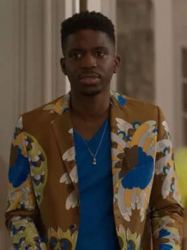 Emily In Paris S03 Samuel Arnold Brown Floral Print Blazer