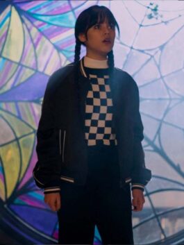 Wednesday 2022 Jenna Ortega Black Bomber Jacket