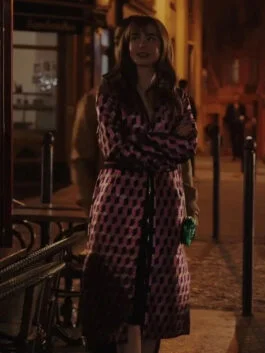 Emily In Paris S03 Pink Printed Coat