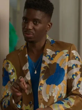 Emily In Paris S03 Samuel Arnold Brown Floral Print Blazer