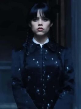 Wednesday 2022 Jenna Ortega Black Coat