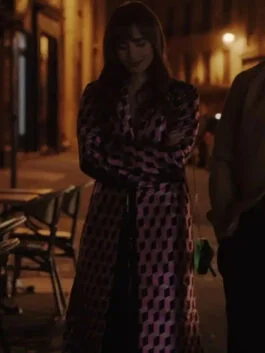 Emily In Paris S03 Pink Printed Coat