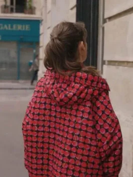 Emily In Paris S03 Lily Collins Cherries Red Jacket