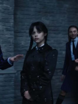 Wednesday 2022 Jenna Ortega Black Coat