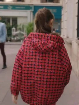 Emily In Paris S03 Lily Collins Cherries Red Jacket