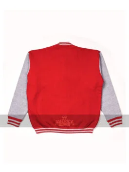 Alternative view of New Baseball College DJ Red Grey Jacket