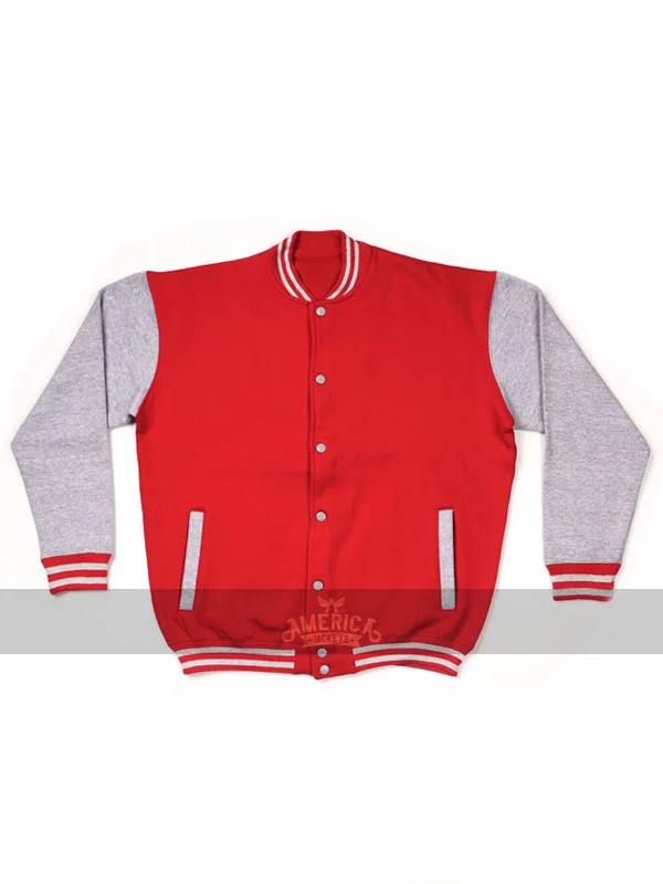New Baseball College DJ Red Grey Jacket