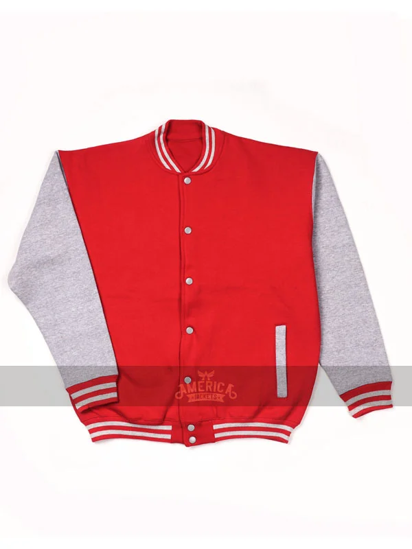 New Baseball College DJ Red Grey Jacket