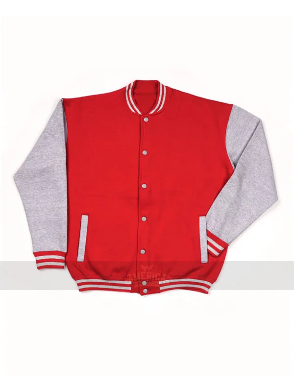 New Baseball College DJ Red Grey Jacket