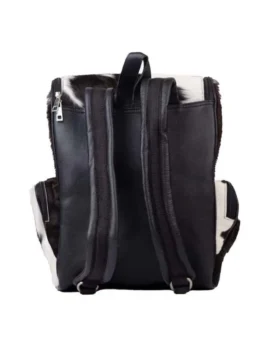 Cowhide Black And White Backpack