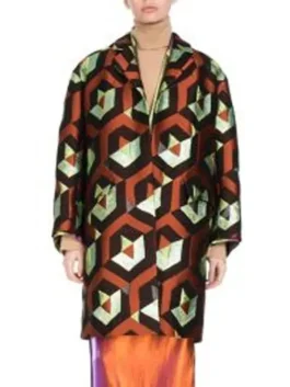 Emily In Paris S03 Laurence Gormezano Geometric Coat front