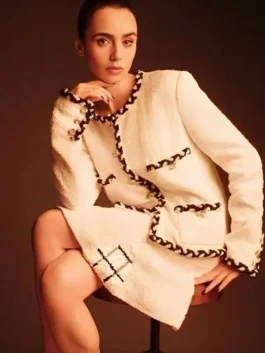 Emily In Paris S03 Lily Collins White Coat